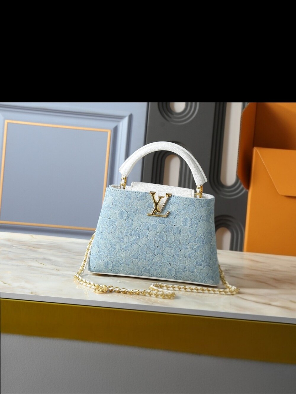 Light Blue Cloth/canvas Handbag